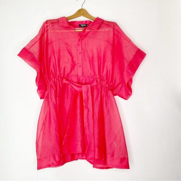 Women's Missguided Sheer Short sleeve Mini Dress sz. 12 #AK - Picture 1 of 8